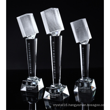 Crystal Microphone Trophy for Music Competition Souvenir